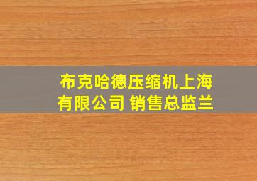 布克哈德压缩机上海有限公司 销售总监兰